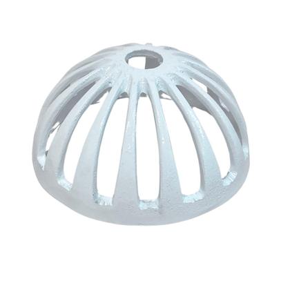 Imagem de Ralo Abacaxi Hemisférico Alumínio Branco Anti Folhas para Tubo de 75mm 3 polegadas Calhas Telhado