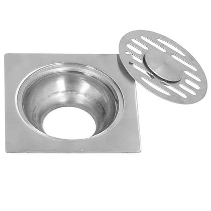 Imagem de Ralo Aço Inox 10x10 Banheiro Lavabo Jardim Quintal Higienico Seguro Resistente Anti Corrosao