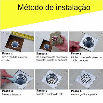 Imagem de Ralo Anti Odor Elimina Mal Cheiro 15 cm Aço Inox Quadrado