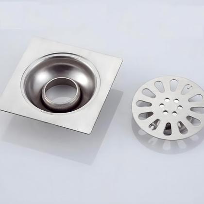 Imagem de Ralo Banheiro Chuveiro Piso Chão Anti Odor Grelha Aço Inox 10cm