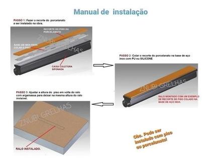 Imagem de Ralo Banheiro Linear Oculto 6x50 Invisível(piso) Com Tela  Branca