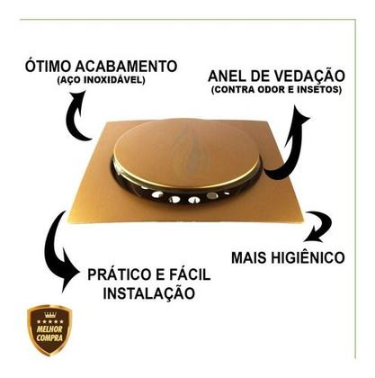Imagem de Ralo Click 10x10 Cm Inteligente Cores Em Aço Inox Banheiro