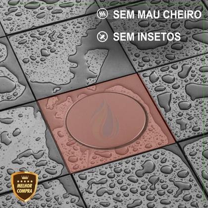 Imagem de Ralo Click 10x10 Cm Inteligente Cores Em Aço Inox Banheiro