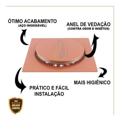 Imagem de Ralo Click 10x10 Cm Inteligente Cores Em Aço Inox Banheiro