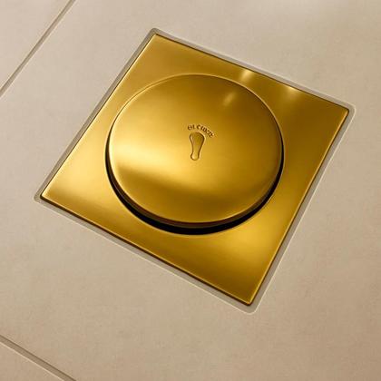 Imagem de Ralo click inteligente 10x10 dourado gold brilhante