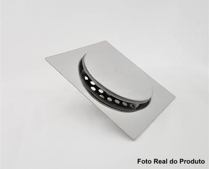 Ralo Click Inteligente em Inox 15x 15 Cromado com Com Porta Grelha - Water Imagem de Ralo Click Inteligente em Inox 15x 15 Cromado com Com Porta Grelha