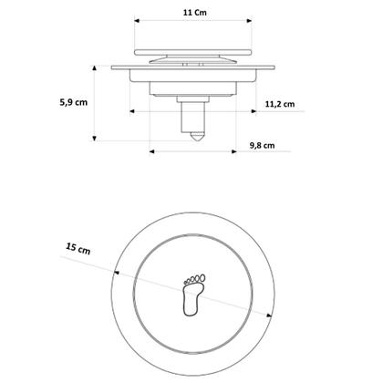 Imagem de Ralo Click Inteligente P/ Banheiro Redondo 15 Cm Inox Cromo