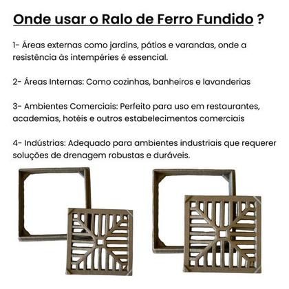 Imagem de Ralo De Ferro Fundido Área Externa Resistente A Peso 15 X 15