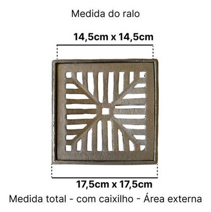 Imagem de Ralo De Ferro Fundido Área Externa Resistente A Peso 15 X 15