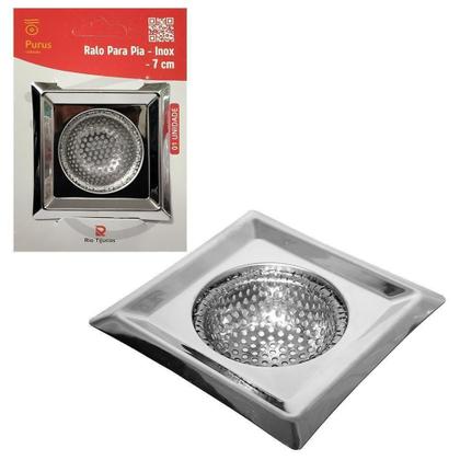 Ralo De Inox Para Pia Quadrado 7Cm - Rio Tijucas Imagem de Ralo De Inox Para Pia Quadrado 7Cm - Rio Tijucas