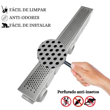 Imagem de Ralo Faz Ângulo 90 Graus Inox Polido Perfurado 6x50 BR