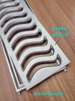 Imagem de Ralo Grelha Linear 15x150 Com Aro De Fixação(03 Pçs 15x50) 