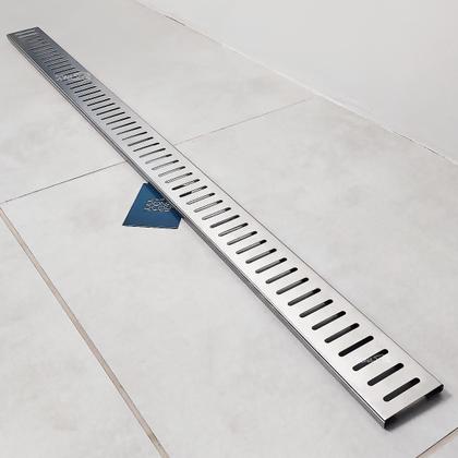 Imagem de Ralo Grelha Linear Infinito 1 metro E 20cm Inox Escovado Ralo Area Externa Borda Piscina Quintal 1,2M x 7cm Vazado