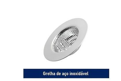 Imagem de Ralo Grelha para Pia com Borda Inox 9cm Atlas