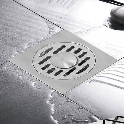 Imagem de Ralo Inox 10x10 Kit 11 Uni Banheiro Varanda Lavabo Higienico Seguro Resistente