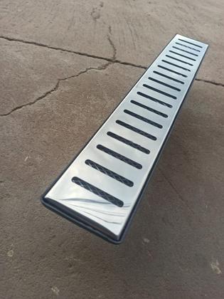 Imagem de Ralo Inox Polido 8 x 50 com Coletor Saída 40mm e Tela Anti Insetos - (8cm x 49cm) Ficone Decor
