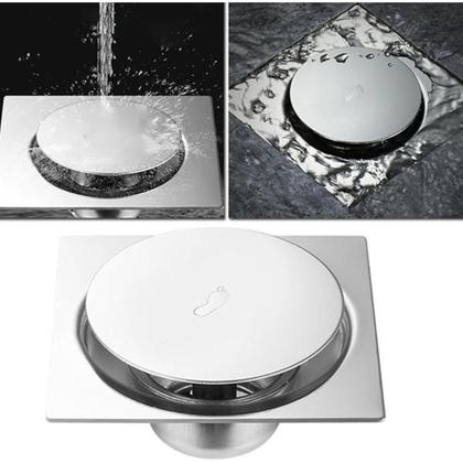 Imagem de Ralo Inteligente Click Banheiro 15x15 Cm Inox Smart Padrão