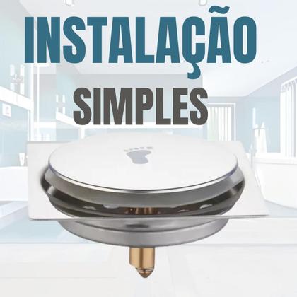 Imagem de Ralo Inteligente Click Pop Up Oculto Invisível 15x15 Inox Anti Odor - Castela 