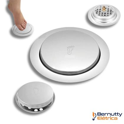 Imagem de Ralo Inteligente Click Redondo Para Banheiro 10x10 Aço Inox Cromado