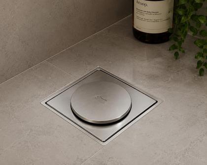 Imagem de Ralo Inteligente Para Piso Em Inox Modelo Click 10x10cm