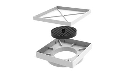 Imagem de Ralo Invisível Sifonado 15x15 Branco Banheiro modelo Porcelanato Colar Piso com Caixa Sifonada 100 - Ficone Reis