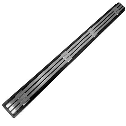 Imagem de Ralo Linear 5x50 Box Banheiro Inox Escovado Trilho Coletor Preto com Tela