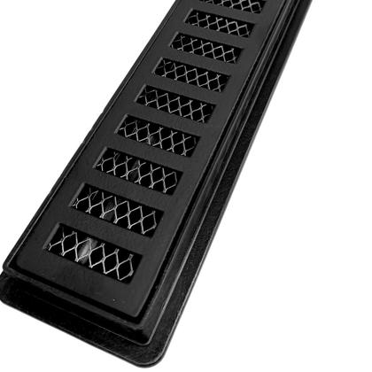 Imagem de Ralo Linear 5x70 Alumínio Preto Coletor Raso 3cm Banheiro Preto