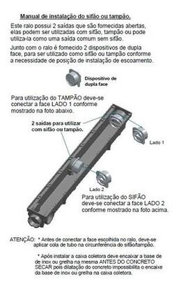 Imagem de Ralo Linear 6x50 Sifonado Anti Inseto Com Grelha Inox