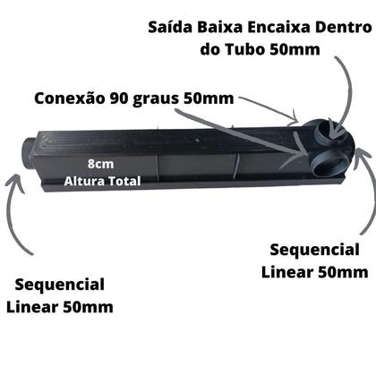 Imagem de Ralo Linear 8x100 Preto Fosco com Tela 2 modulos