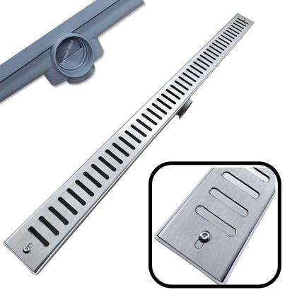 Ralo Linear Abre Fecha 5x70 Inox 304 Coletor Cinza Sifonado Banheiro - Ficone & Reis Imagem de Ralo Linear Abre Fecha 5x70 Inox 304 Coletor Cinza Sifonado Banheiro