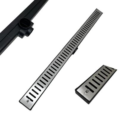 Ralo Linear Abre Fecha 5x70 Inox 304 Coletor Preto - Ficone & Reis Imagem de Ralo Linear Abre Fecha 5x70 Inox 304 Coletor Preto