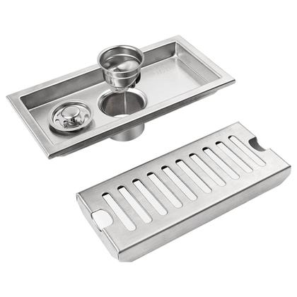 Imagem de Ralo Linear Aço Inox 20cm Banheiro Lavabo Anti Odor Anti Inseto Piscina Quintal Area Externa Resistente Higienico Seguro