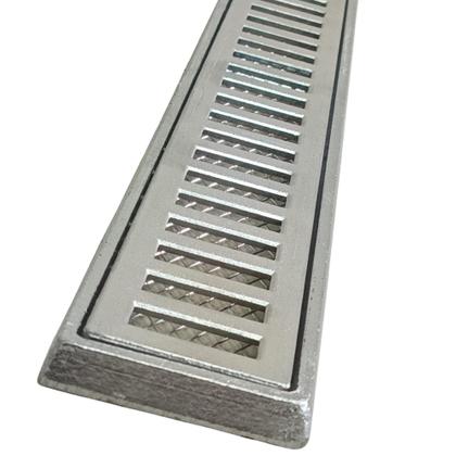 Imagem de Ralo Linear Alumínio 6x70 Estreito Varanda com Aro e Tela