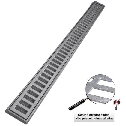 Imagem de Ralo Linear Alumínio 6x70 Estreito Varanda com Aro e Tela