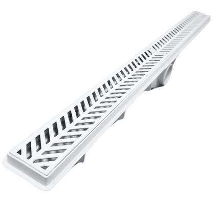 Imagem de Ralo Linear Básico Branco Plástico 5x70 Banheiro Seca Box ( 5cm x 70cm)