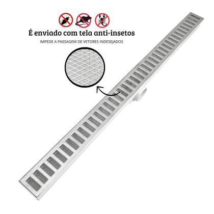 Imagem de Ralo Linear de Banheiro Alumínio Tradicional Coletor Água com Sifão