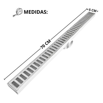 Imagem de Ralo Linear de Banheiro Alumínio Tradicional Coletor Água com Sifão