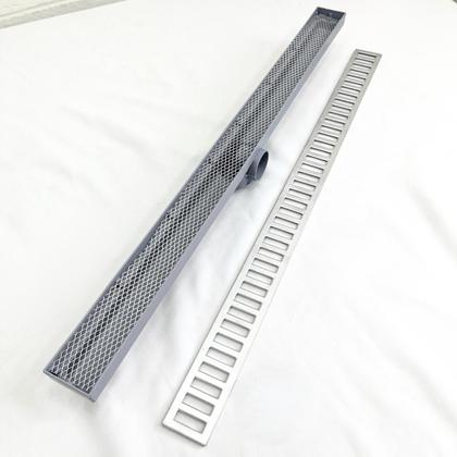 Imagem de Ralo Linear de Banheiro Alumínio Tradicional Coletor Água com Sifão