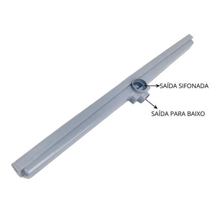 Imagem de Ralo Linear de Banheiro Alumínio Tradicional Coletor Água com Sifão