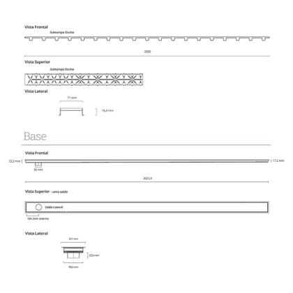 Imagem de Ralo Linear Elleve Multimaster 806 200cm com Tampa Oculta