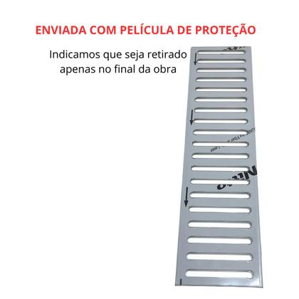 Imagem de Ralo Linear Inox 304 15x50 Cocho Multi Saídas e Tela