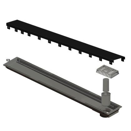 Imagem de Ralo Linear Inox 75 cm Saída Extremidade Black Matte Versatile