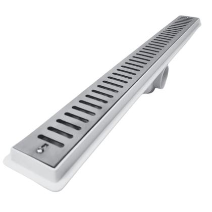 Imagem de Ralo Linear Luxo Inox 304 Abre Fecha 5x60 Seca Box Banheiro com Tela Cocho Branco