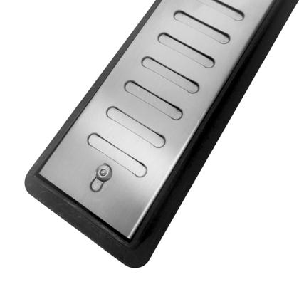 Imagem de Ralo Linear Luxo Inox 304 Abre Fecha 5x80 Seca Box Banheiro com Tela Cocho Preto