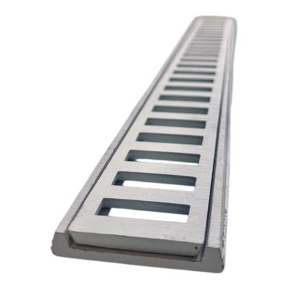 Imagem de Ralo Linear Modular 5x50 Suporte Grelha Alumínio Piscina Spa Banheira Branco