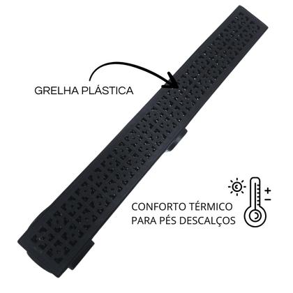 Imagem de Ralo Linear Multi Saídas 6x50 Plástico Preto Dubai e Tela