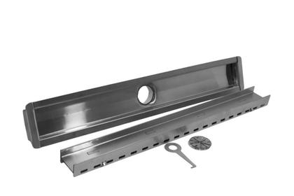 Imagem de Ralo Linear Oculto 1 M X 6 Cm Saída Central Inox 304