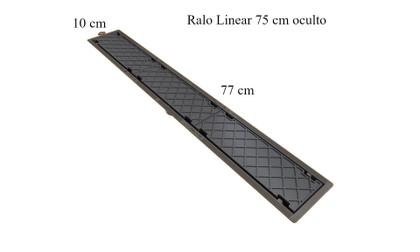 Imagem de Ralo Linear Oculto Sifonado Tampa Invisível Pvc 75 Cm Novii