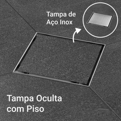 Imagem de Ralo oculto inox invisível 10x10 cm não é pvc banheiro flvx