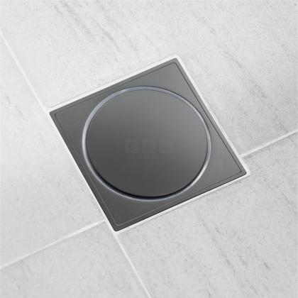 Imagem de Ralo Para Banheiro 10x10 Click Preto Fosco Inteligente